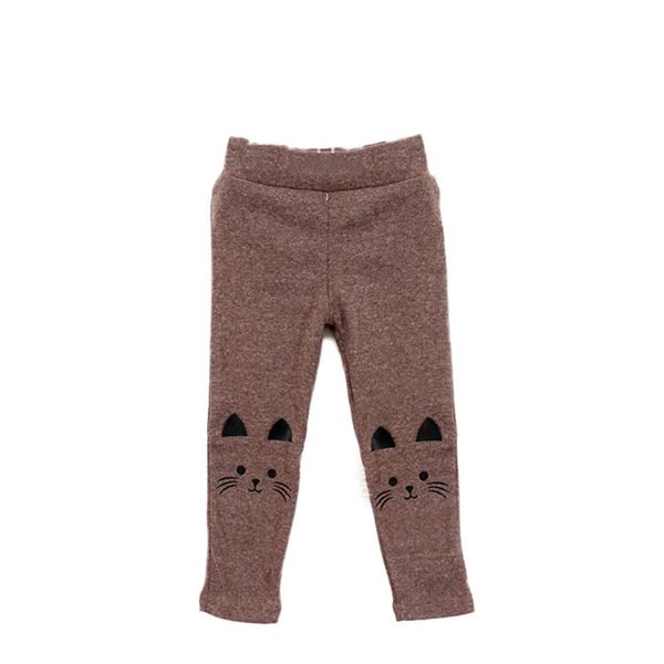 

baby girl cute cat print pants kid warm stretch leggings trousers 2-7y, Blue