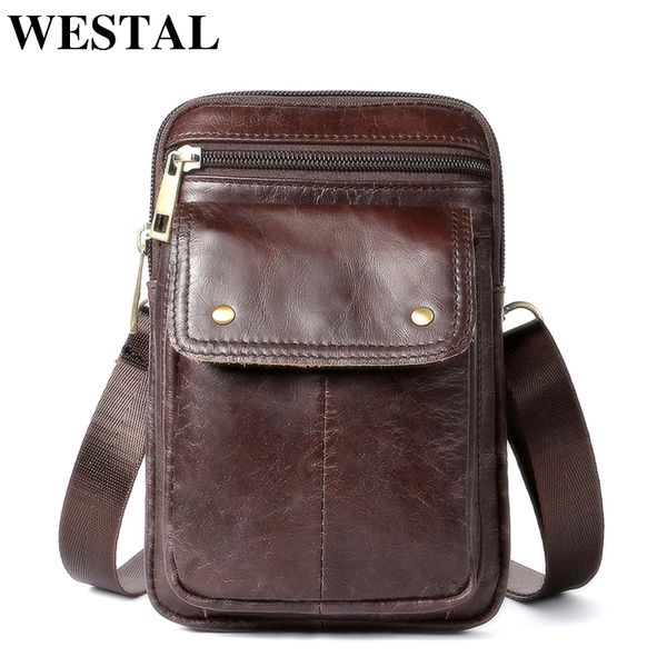 

westal genuine leather waist packs male fanny pack belt bag travel phone pouch bags small waist bag leather pouch men's bags