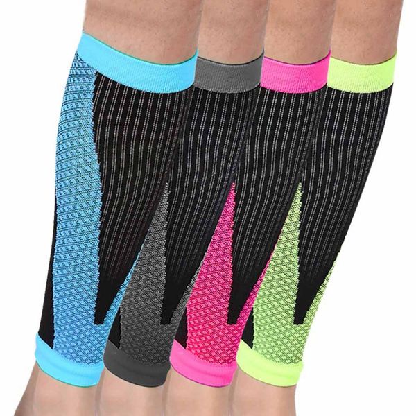 

2018 2pcs running athletics compression sleeves calf leg shin splints elbow knee pads protection sports safety, Black