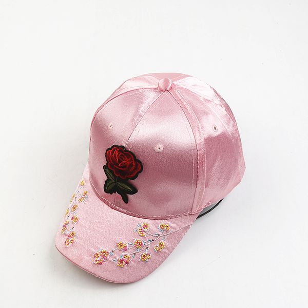 

1pc fashion sun caps women's summer baseball hats embroidered butterfly/flower printing outdoor satin girls adjustable caps, Blue;gray