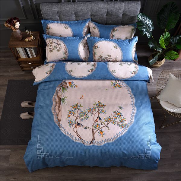 

new american printed bedspreads quilted quilt 2pcs pillowcase duvet cover air conditioner blanket 4pcs/set 3 sizes