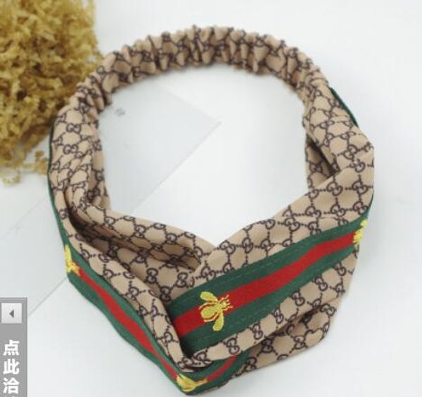 

Silk Cross infinity Headband BOX Fashion Luxury Brand Elastic Hair bands For Women Girl Retro Floral Bird Turban Headwraps Gifts 0122