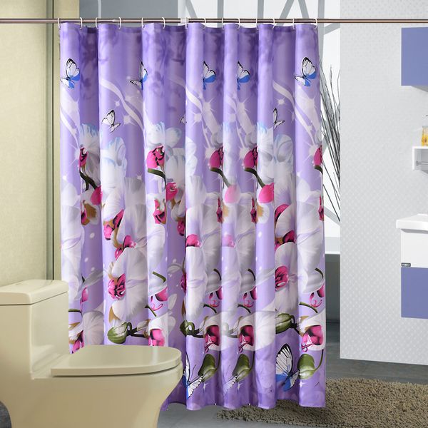 2019 Polyester Fabric Shower Curtain Waterproof Home Bathroom