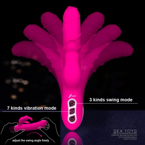 Vibrador de coelho 360 Graus de Rotação Vibrador Grande Vibrando Dildo Clitóris Stimulator G Spot Vibrador Adulto Brinquedos Sexuais para As Mulheres S18101003