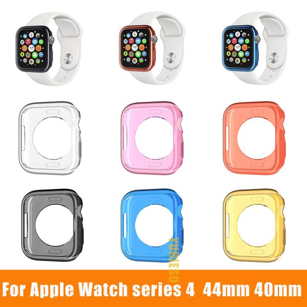 

Silicone soft case For Apple Watch series 4 44mm 40mm TPU Protector Cases for iWatch All-around Cover Ultra-thin Clear frame
