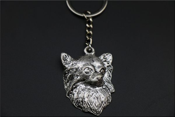 

new fashion chihuahua dog keychain jewelry popular animal key chain key ring, Silver