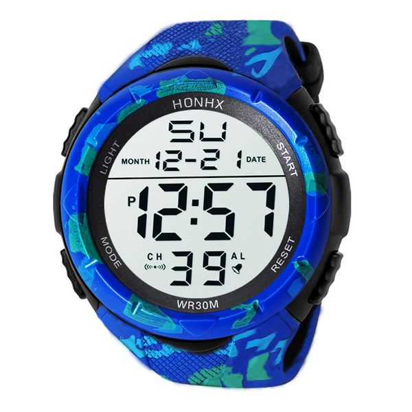 

honhx men's sports digital watch 2018 luxury men analog digital army sport led waterproof wrist watch horloges men, Slivery;brown