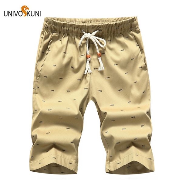 

univos kuni 2018 new summer men's fashion print 5 points shorts coon large size shorts daily casual hommes beach h211, White;black