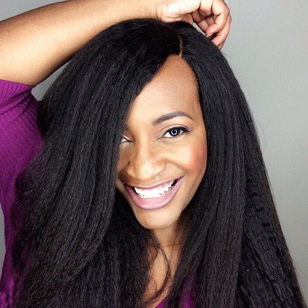 Full Lace Human Hair Wigs For Black Women Brazilian Kinky Straight
