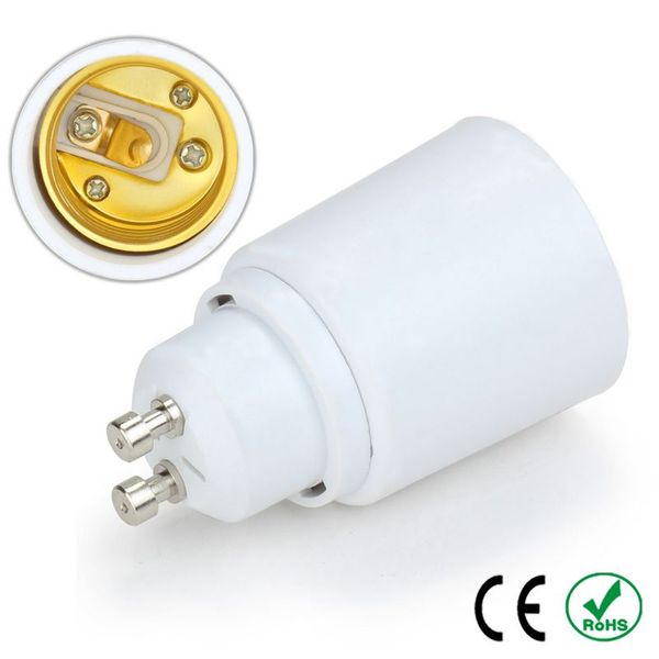 

2pcs gu10 to e27 e26 lamp holder base bulb socket adapter fireproof material halogen edison led light adapter converter