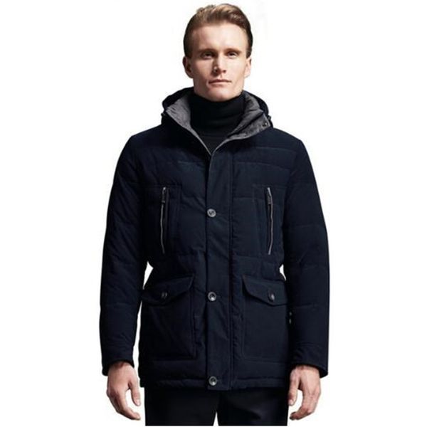 

winter jacket 2017 new brand clothing 90% white duck down men's jacket thick warm hooded coat collar parkas sale, Black;white