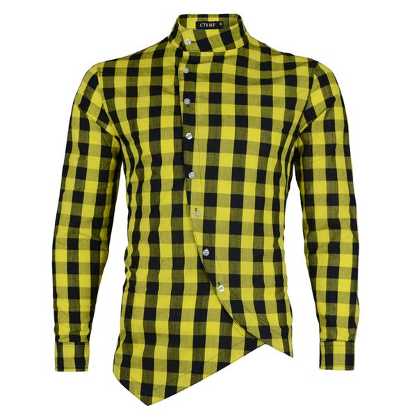 

full long sleeve plaid stand flannel men shirt slim fit mens casual shirts mens designer long sleeve shirts, White;black