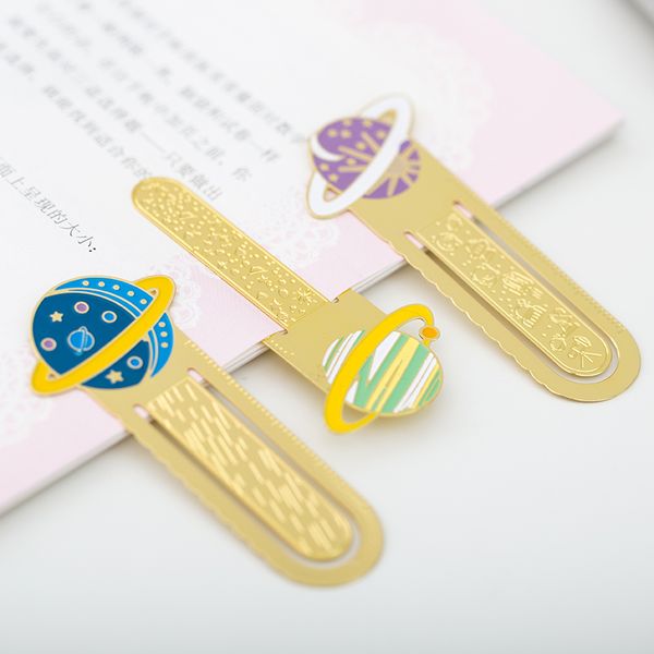

20 pcs/lot mini planet metal bookmark for book mark page holder clip scrapbooking office school supplies marcador de livro cc679