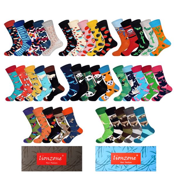 

5pairs/lot new arrived men socks muticolors crazy animals & plants british style streetwear wedding gifts happy socks funny, Black