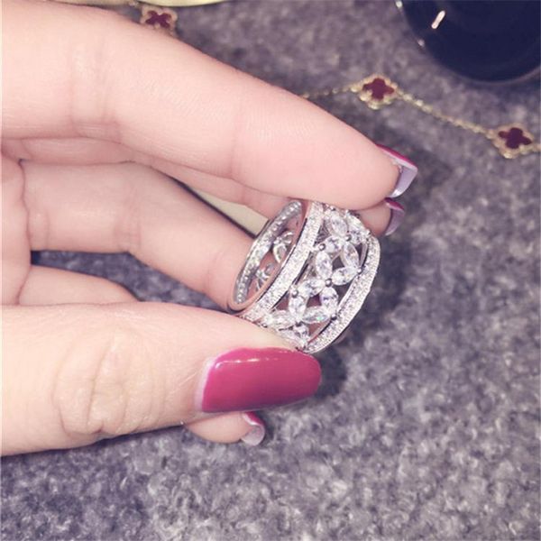 

brand female promise ring diamond cz 925 sterling silver forever love engagement wedding band rings for women finger jewelry, Slivery;golden