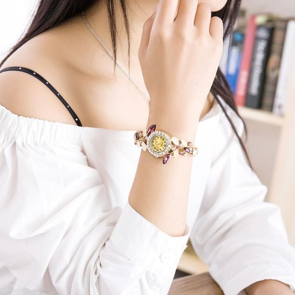 

luxury women stainless-steel analog quartz bracelet watches luxury women bracelet watches fashion dress wrist, Slivery;brown