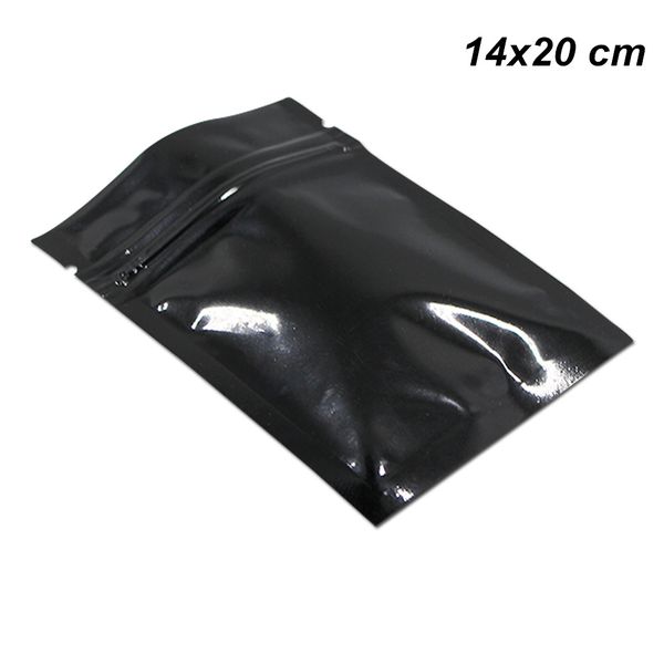 

черный 14x20cm 100 шт. лот zip lock многоразовые алюминиевая фольга для хранения пакет сумка для закуски конфеты орехи закрывающемся фольга