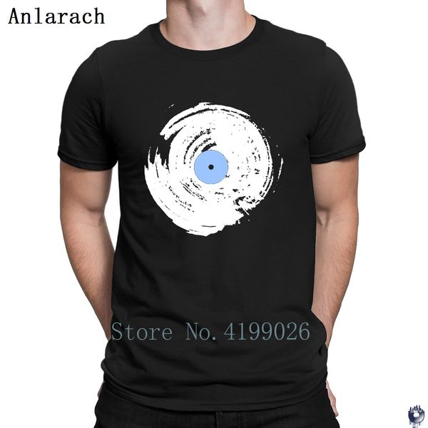 Para Hombre Lindo DJ Personalizado 100/% algodón camiseta negra con camisa de vinilo blanco
