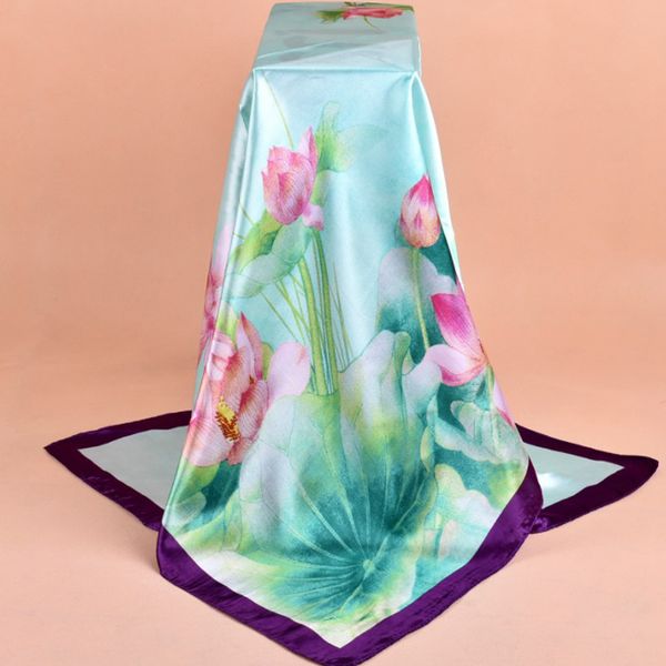 

90cm square scarf neckscarf sarongs shawl warp hijabs 90*90cm 30pc/lot #3673, Blue;gray