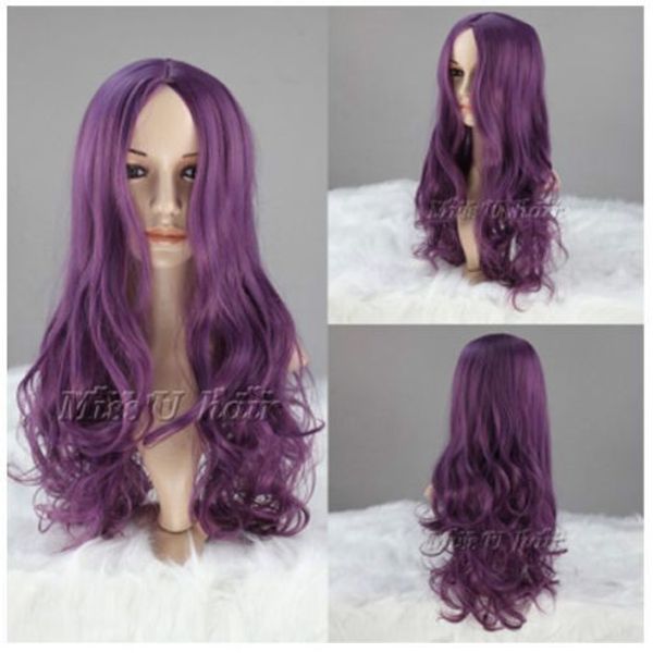 

harajuku sen female popular long wavy wig hair non-mainstream purple cosplay wig, Black
