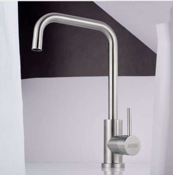 2019 304 Stainless Steel Kitchen Faucet Lead Free Brushed Nickel