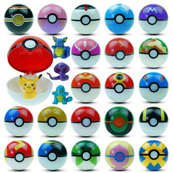 

New arrival 21 type pikachu ball 7cm anime ball with action figure ab uper ma ter elf ball toy different pokball mini model