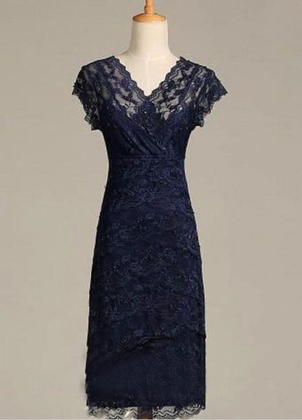 

sell navy blue v neck mother of the bride dresses for wedding party cap sleeves, Black;coppery