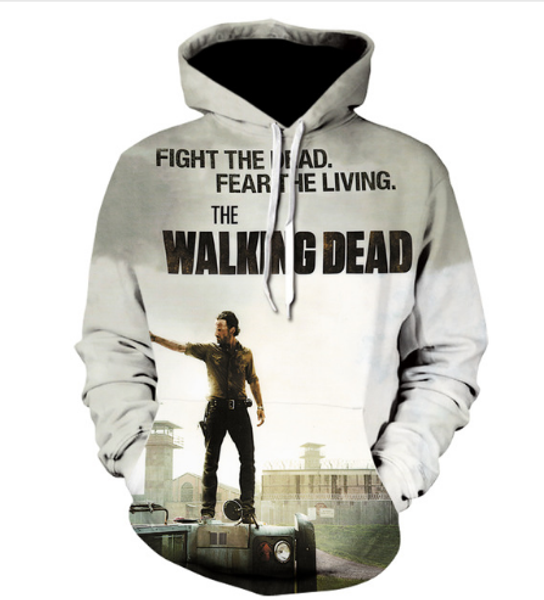 

новая мода женщина / мужчины walking dead забавного 3d отпечатанного повседневный длинный рукав осень зима толстовка толстовка k122, Black