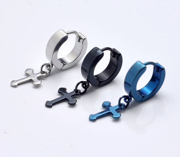 

earring fashion cross pendant ear stud fake ear expander ear ring 50pcs/lot mixed color, Slivery;golden