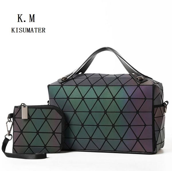 

2018 women luminous bag designer plain folding luxury handbags square bag ing