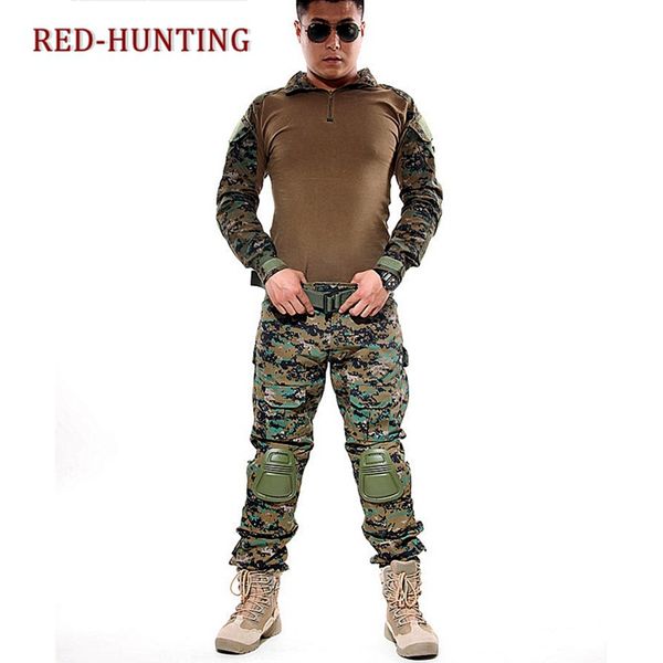 

woodland camo digital fg au acu multicam mens tactical combat frog suit set shirt pants uniform