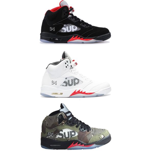 

High Quality 5 5s SUP Black Camo White Mens Basketball Shoes 5 Sup Sneakers mens Trainers Sport Shoe