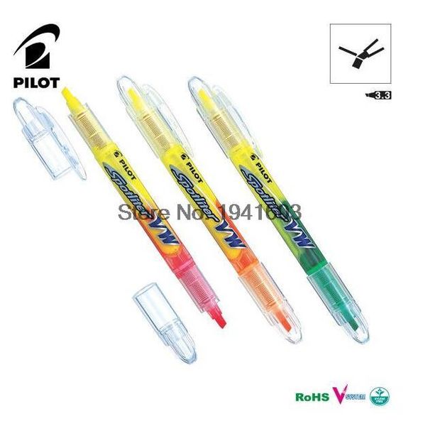 

3pcs/lot wholesale marker pen japan pilot spotliter svw-15sl highlighter dual tip