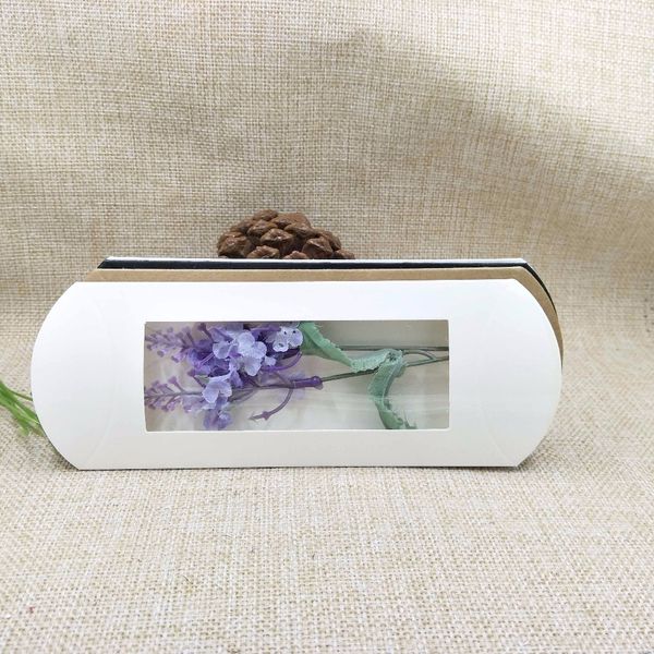 

new 10 pcs per lot 16*7*2.4cm white/kraft/black pillow window gift packing box candy favors/gifts/products display window box