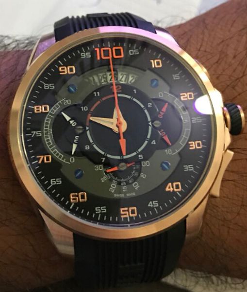 

2019 sls wristwatch man "shuocong" watch waterproof satch chronograph, Slivery;brown