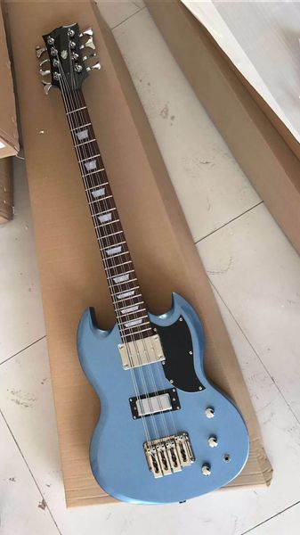 

wholesale new 8 string electric bass guitar in metal blue 170417
