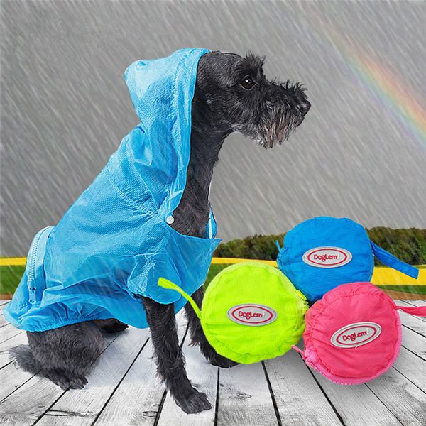 

dog windbreaker ultra-thin dog raincoat sun protection dog clothes nylon waterproof pet raincoat 3 colors t2i269