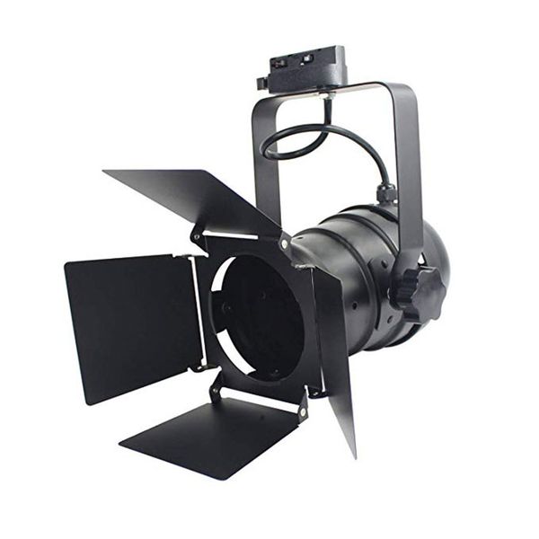 

industrial led track light black theater lights with 4-leaf barn door adjustable rail lamp for studio store barndoor spotlights