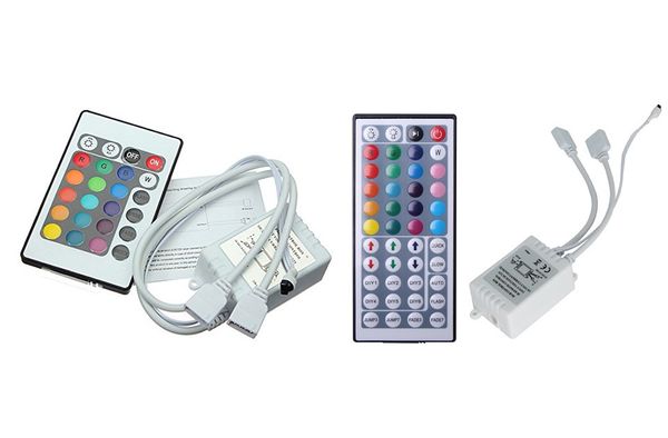 Mini IR Remote Controller 2 Porte DC 12V Per RGB SMD 5050 3528 Led Strip Wireless 24 44 Tasti