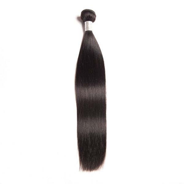 Extensões de cabelo humano peruano cabelo virgem liso por atacado tece cor natural 95-100 g/peça sedoso reto um pacote