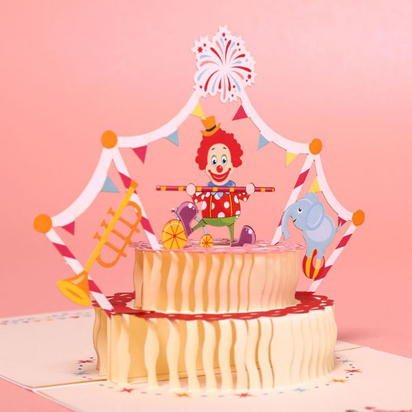 

3d трехмерная бумага день рождения торт выдалбливают поздравительные открытки благословение фестиваль бизнес подарочные карты бесплатная дос