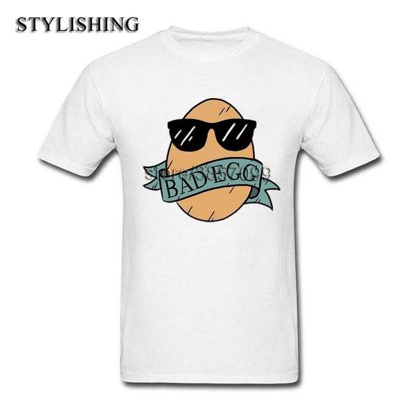 

2018 fashion men t shirts funny cotton o neck bad egg short sleeve t-shirt for men, White;black