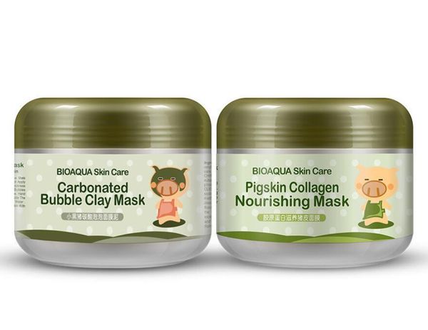 

BIOAQUA pig carbonated bubble clay Mask 100g remove black head acne Shrink pores face care facial sleep mask Free shopping