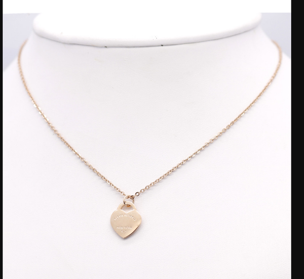 

новая корейская мода персиковое сердце титана стали женщины ожерелье 18k золото нержавеющей стали в форме сердца женский ключицы цепи не алл, Silver