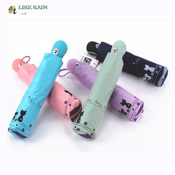 

like rain romantic cute automatic umbrella rain women 2017 new creative parasol cat brand umbrellas uby29