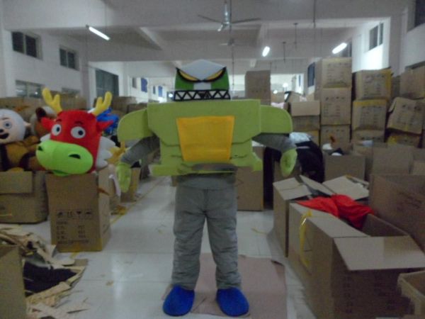 2018 vendita calda verde robot costume della mascotte del personaggio adulto costume della mascotte come moda spedizione gratuita