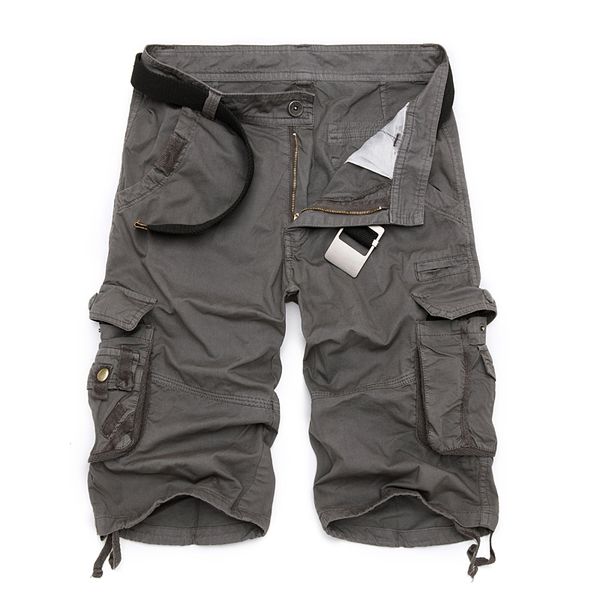 

shorts men 2018 mens bermuda short camouflage cargo shorts man cotton loose tactical short pants no belt homme panties, White;black