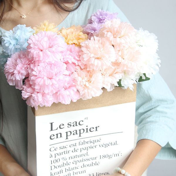 

silk tea chrysanthemum bouquet artificial flowers bride bouquet for wedding party home decoration valentine's day diy marriage wreath