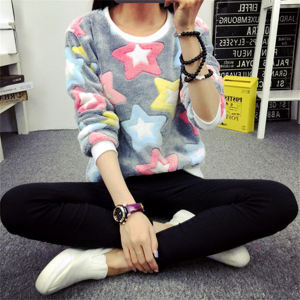 

new 2016 new spring autumn hoody long sleeve casual sweatshirts women sweatshirt cute print hoodies feminine outwear tracksuits, Black