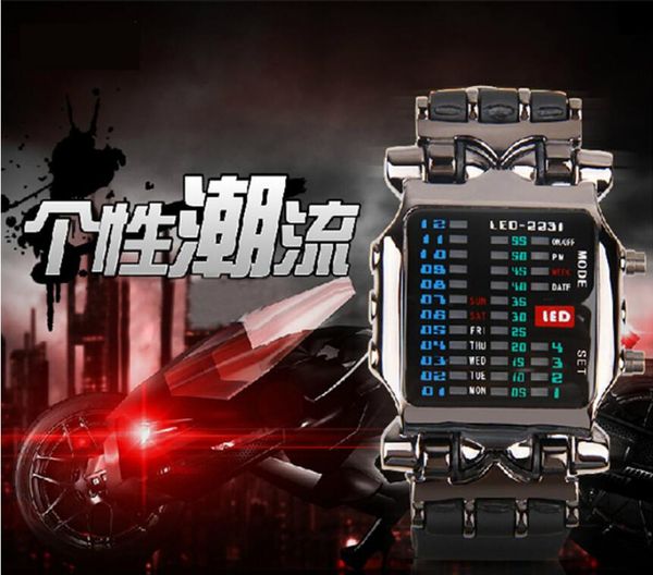 

binary electronic led watch crab led watch cool crab, Slivery;brown